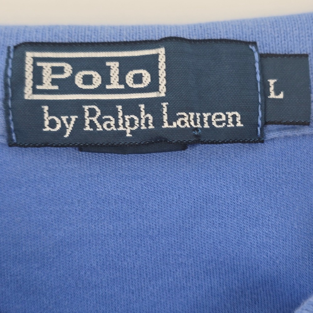 Polo Ralph Lauren Polo Shirt Mens Large Blue Yellow Pony Short Sleeve Jersey - Picture 7 of 12